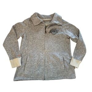 NHL Los Angeles Kings CCM Gray Knit Zip-Up Gray Jacket Women's